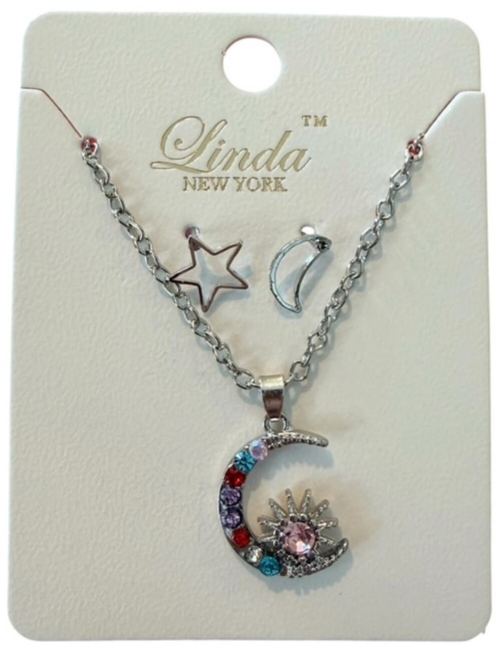Celestial Silver Moon Jewelry Set